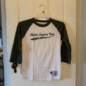 SOLD Alpha sigma tau small champion baseball tee